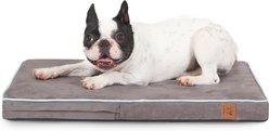 LaiFug Orthopedic Flat Dog Bed with Removable Cover, Slate Grey, Small slide 1 of 7