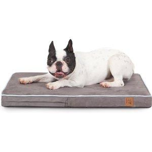 LaiFug Orthopedic Flat Dog Bed with Removable Cover, Slate Grey, Small
