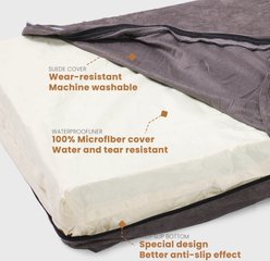 LaiFug Orthopedic Flat Dog Bed with Removable Cover, Slate Grey, Small slide 2 of 7