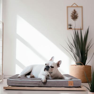 Show full view: LaiFug Orthopedic Flat Dog Bed with Removable Cover, Slate Grey, Small slide 4 of 8