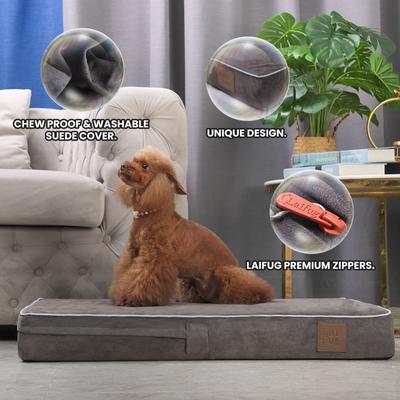 Show full view: LaiFug Orthopedic Memory Foam Dog Bed, Gray Orchid, Medium slide 5 of 8