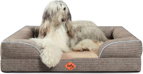 Show full view: LaiFug Orthopedic Premium Memory Foam Dog Bed Sofa, Chocolate, Large slide 1 of 7