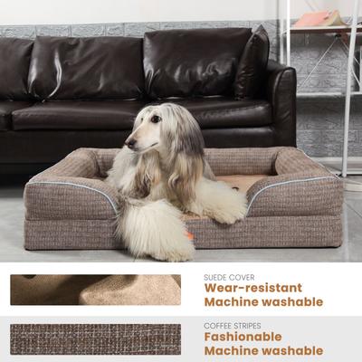 Show full view: LaiFug Orthopedic Premium Memory Foam Dog Bed Sofa, Chocolate, Small slide 4 of 8