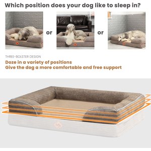 LaiFug Orthopedic Premium Memory Foam Dog Bed Sofa, Chocolate, X-Large