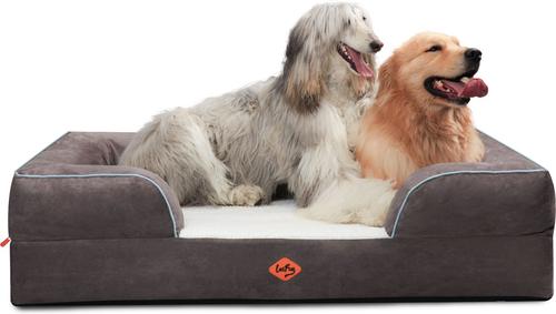 Show full view: LaiFug Orthopedic Premium Memory Foam Dog Bed Sofa, Grey, Jumbo slide 1 of 7