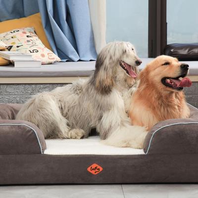 Show full view: LaiFug Orthopedic Premium Memory Foam Dog Bed Sofa, Grey, Jumbo slide 5 of 7