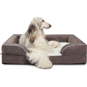 LaiFug Orthopedic Premium Memory Foam Dog Bed Sofa, Grey, Large