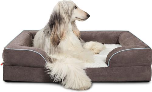 Show full view: LaiFug Orthopedic Premium Memory Foam Dog Bed Sofa, Grey, Large slide 1 of 7