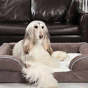 LaiFug Orthopedic Premium Memory Foam Dog Bed Sofa, Grey, Large