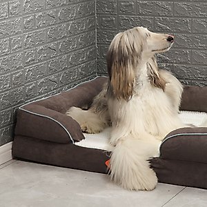 LaiFug Orthopedic Premium Memory Foam Dog Bed Sofa, Grey, Large