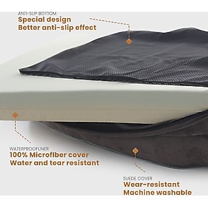 LaiFug Orthopedic Premium Memory Foam Dog Bed Sofa, Grey, Medium