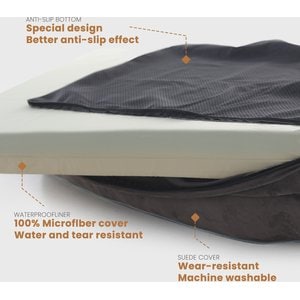 LaiFug Orthopedic Premium Memory Foam Dog Bed Sofa, Grey, Small