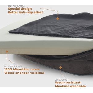 LaiFug Orthopedic Premium Memory Foam Dog Bed Sofa, Grey, X-Large