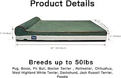 LaiFug Single Pillow Dog Bed, Dark Green, Medium slide 2 of 6