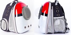LAIRIES Astronaut Space Capsule Bubble Front Expandable Red-White Ball Style Collapsible Backpack Puppy & Cat Carrier, Black, Large slide 2 of 6