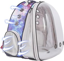 LAIRIES Space Capsule Astronaut Bubble Window Escape Proof Backpack Puppy, Cat & Small Animal Carrier, Large, Galaxy Blue slide 2 of 6