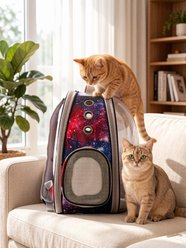 LAIRIES Space Capsule Astronaut Expandable Escape Proof Backpack Puppy, Cat & Small Animal Carrier, Large, Galaxy Blue slide 2 of 5