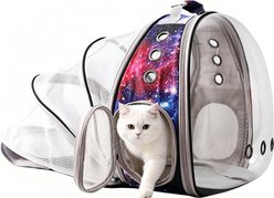 LAIRIES Space Capsule Astronaut Expandable Escape Proof Backpack Puppy, Cat & Small Animal Carrier, Large, Galaxy Blue
