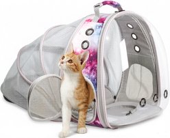 LAIRIES Space Capsule Astronaut Expandable Escape Proof Backpack Puppy, Cat & Small Animal Carrier, Large, Galaxy Pink