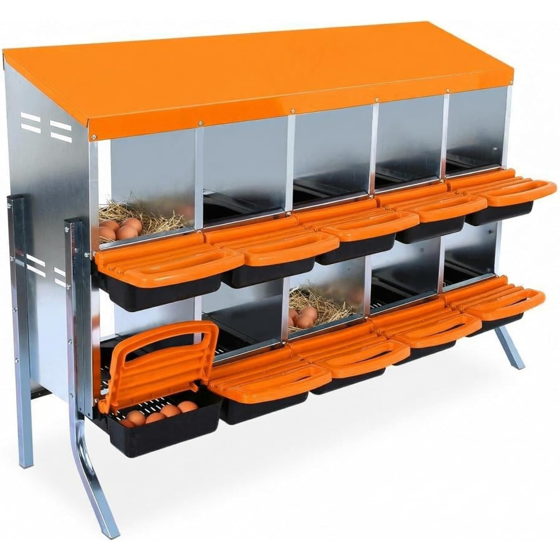 LALFPET 10 Hole Chicken Nesting Box, 37.4-in, Orange