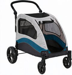 LALFPET Outdoor Foldable Large Dog Stroller, 44-in, Green