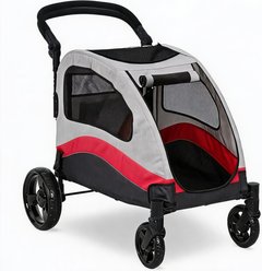 LALFPET Outdoor Foldable Large Dog Stroller, 44-in, Red