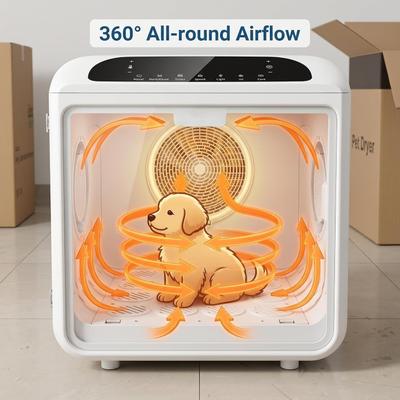 Show full view: LALFPET Quiet Dog & Cat Dryer Box, White slide 3 of 7