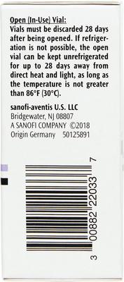 Show full view: Lantus (insulin glargine injection) U-100 Injectable, 10-mL vial slide 2 of 7