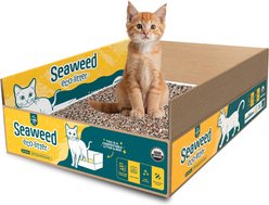 LAQU Eco- Litter Sensitive USDA Organic Pre-filled Disposable Cat Litter Box, 7.9-lb