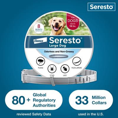 Show full view: Large Seresto Flea & Tick Collar for Dogs + SecureAway Flea Collar Protector, Blue Paws, Large slide 7 of 10