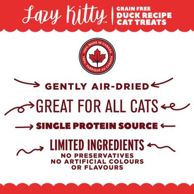 Show full view: Lazy Kitty Duck Recipe Air-Dried Grain-Free Cat Treats, 3-oz bag slide 4 of 7
