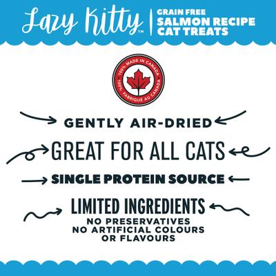 Show full view: Lazy Kitty Salmon Recipe Air-Dried Grain-Free Cat Treats, 3-oz bag slide 4 of 7