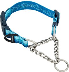 Leash Boss Chain Martingale Dog Collar, Blue, Large