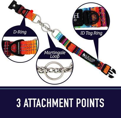 Show full view: Leash Boss Chain Martingale Dog Collar, Orange, Med-Large slide 9 of 11