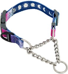 Leash Boss Chain Martingale Dog Collar, Purple/Pink, Large