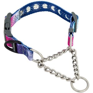 Leash Boss Chain Martingale Dog Collar, Purple/Pink, Large