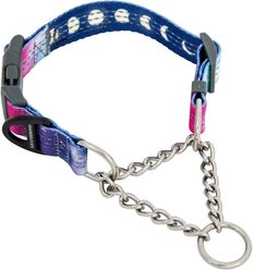 Leash Boss Chain Martingale Dog Collar, Purple/Pink, Medium