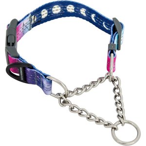 Leash Boss Chain Martingale Dog Collar, Purple/Pink, Medium