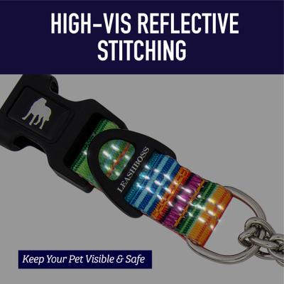 Show full view: Leash Boss Chain Martingale Dog Collar, Purple/Pink, Medium slide 7 of 10