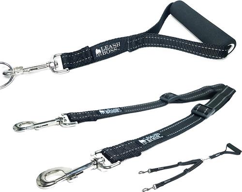 Show full view: Leash Boss Duo Reflective Double Dog Leash Coupler with Handle slide 2 of 8