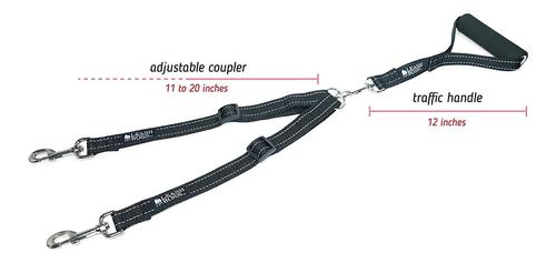 Show full view: Leash Boss Duo Reflective Double Dog Leash Coupler with Handle slide 3 of 8