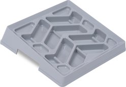 Leash Boss Flat Face Slow Feeder Dog Bowl, Large, Gray