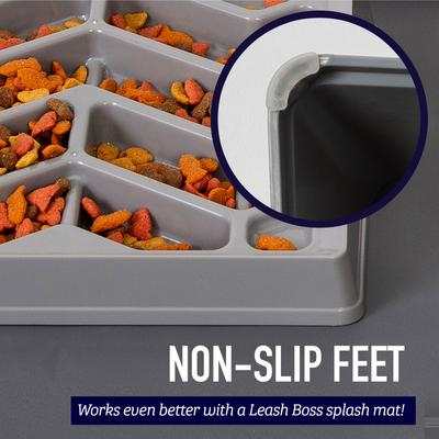 Show full view: Leash Boss Flat Face Slow Feeder Dog Bowl, Large, Gray slide 8 of 9