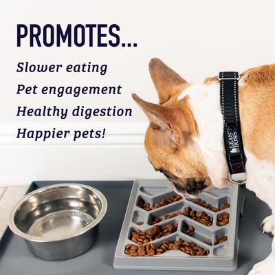 Show full view: Leash Boss Flat Face Slow Feeder Dog Bowl, Large, Gray slide 4 of 9