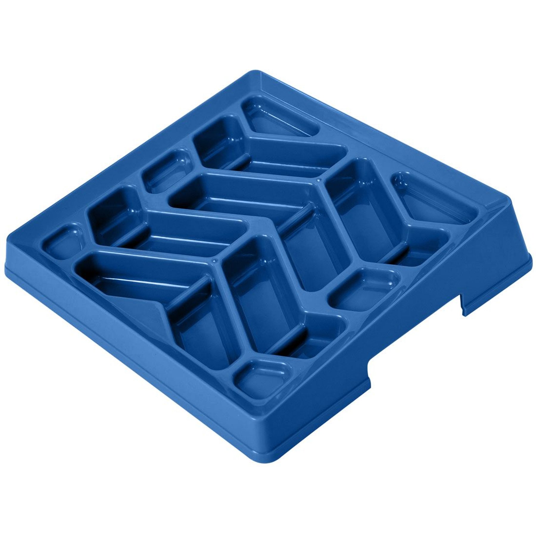 Leash Boss Flat Face Slow Feeder Dog Bowl, Small/Medium, Blue