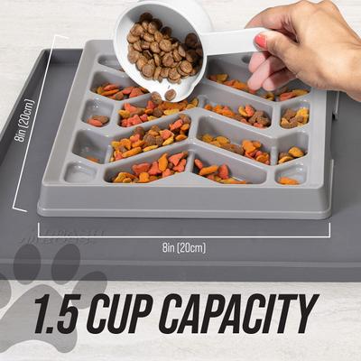 Show full view: Leash Boss Flat Face Slow Feeder Dog Bowl, Small/Medium, Blue slide 6 of 10