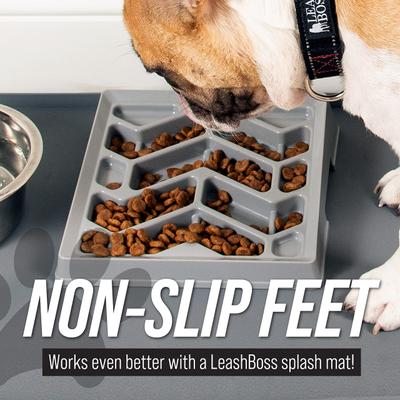 Show full view: Leash Boss Flat Face Slow Feeder Dog Bowl, Small/Medium, Blue slide 8 of 10