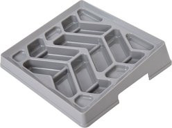 Leash Boss Flat Face Slow Feeder Dog Bowl, Small/Medium, Gray