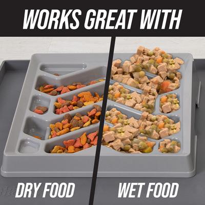 Show full view: Leash Boss Flat Face Slow Feeder Dog Bowl, Small/Medium, Gray slide 8 of 11