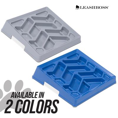 Show full view: Leash Boss Flat Face Slow Feeder Dog Bowl, Small/Medium, Gray slide 10 of 11